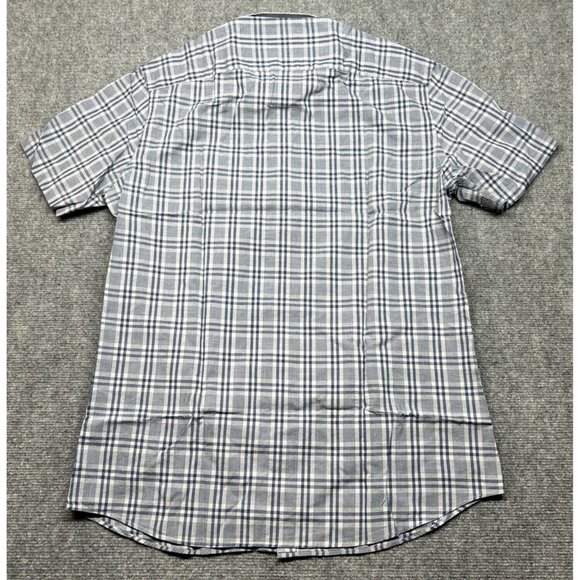 UNTUCKit MacMurray Shirt Mens XLT Tall Slim Blue Short Sleeve Button Up Cotton - Picture 5 of 9